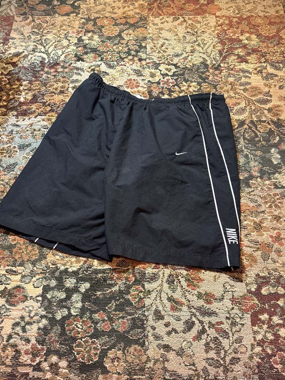 Nike Vintage Y2K Athletic Running Shorts With Mini Swoosh Black